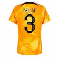 Holandsko Matthijs de Ligt #3 Domáci futbalový dres MS 2022 Krátky Rukáv